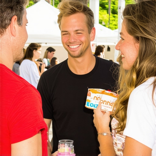 Business owner interacting with Norfolk community at local event