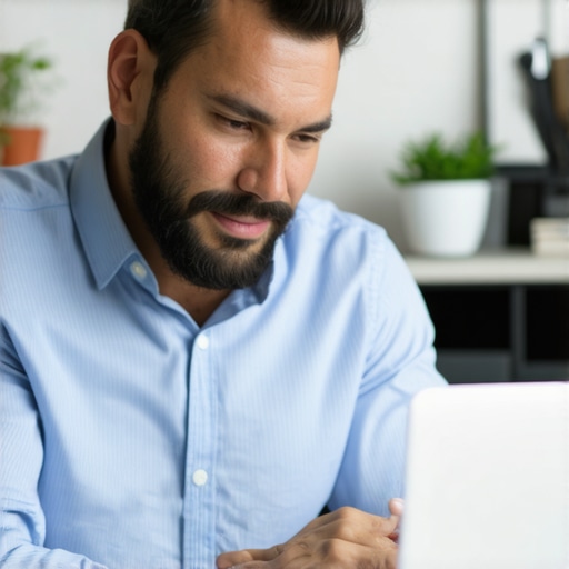 Business owner working on schema markup for Norfolk local SEO