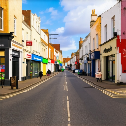 Norfolk Local Business and SEO Map A busy Norfolk street with digital map overlay and local business signage