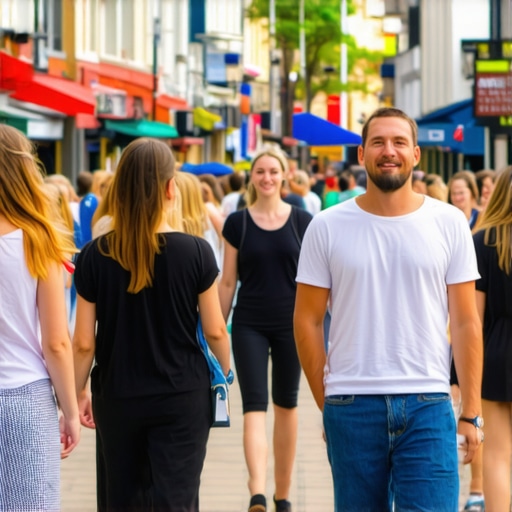 Busy Norfolk street with local shops and community activities.