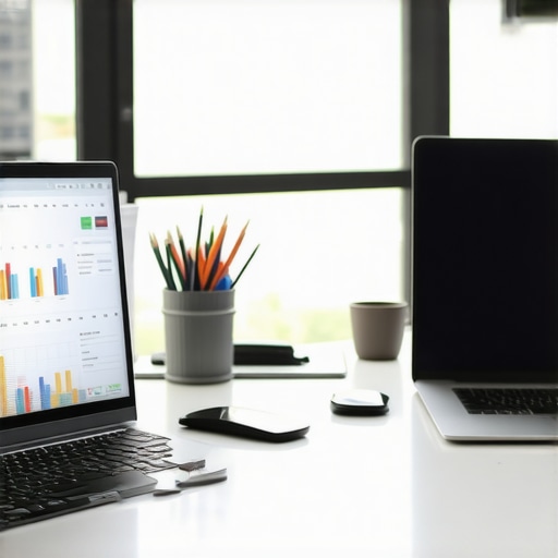 SEO Tools Workspace Laptop screen displaying local SEO analytics and citation reports