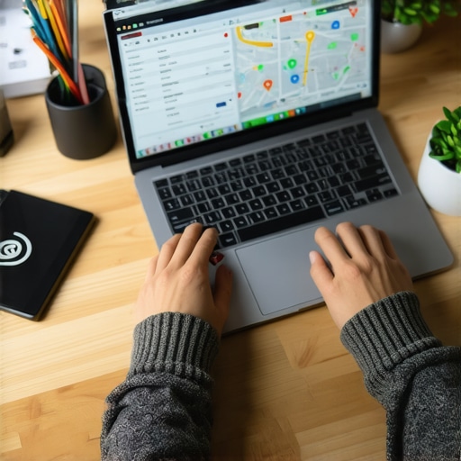Person using SEO software on laptop to manage local Google Maps profile
