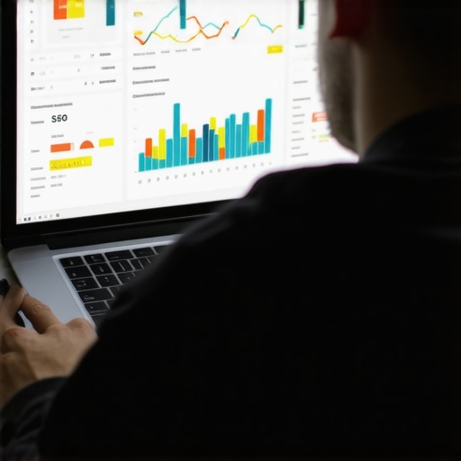 Analyzing Norfolk's Local SEO Data Digital marketer reviewing local SEO analytics on a laptop for Norfolk business