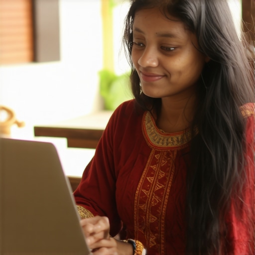 Woman analyzing SEO data on a laptop for Norfolk business growth.