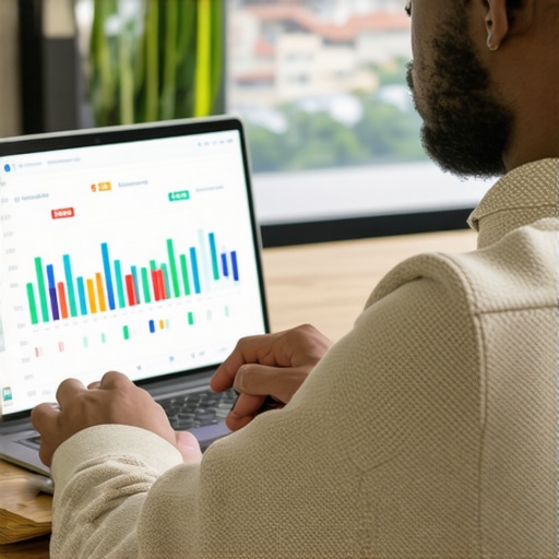 Monitoring Local SEO Success in Norfolk Business owner analyzing Norfolk local SEO data on laptop.