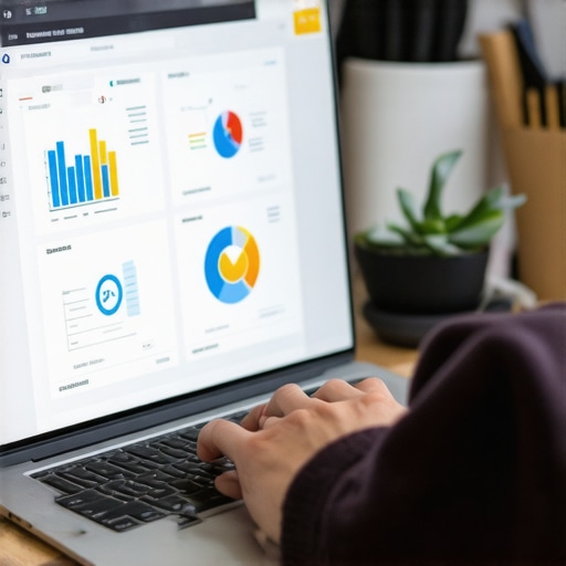 Person analyzing local SEO data on a laptop for Norfolk business success.