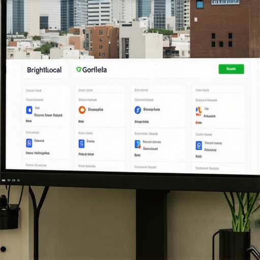 SEO Tools for Norfolk Businesses A workspace setup with SEO dashboard screens displaying local SEO metrics for Norfolk, Virginia.