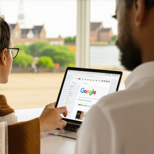 Business owner enhancing Google My Business listing with Norfolk landmarks