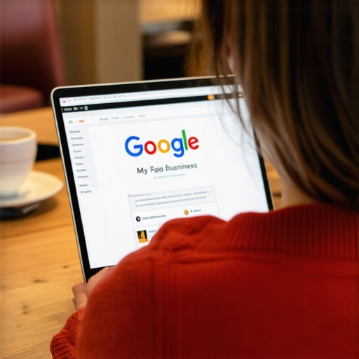 Person editing Google My Business listing on a computer in Norfolk
