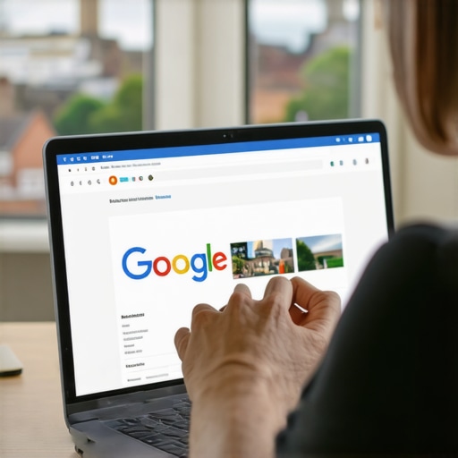 Person editing Google My Business profile with Norfolk landmarks