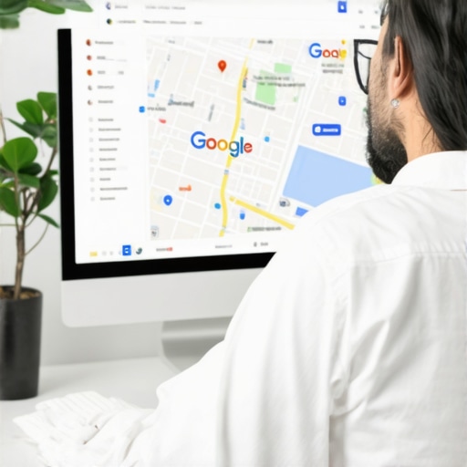 Optimizing Local SEO for Virginia Businesses Person working on improving Google Maps ranking in an office environment.